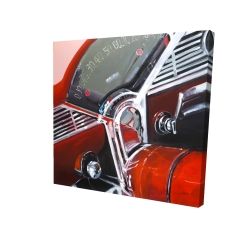 Vintage red car dashboard