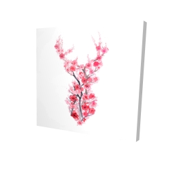 Canvas 48 x 48 - 3D - Deer in cherry blossoms
