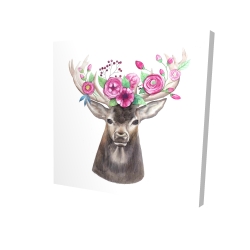 Deer head with flowers