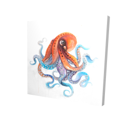 Canvas 36 x 36 - 3D - Funny colorful octopus