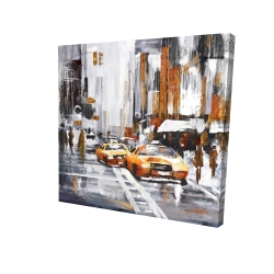 Abstract citystreet with yellow taxis