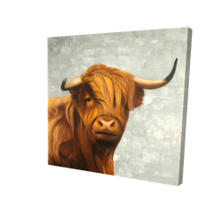Canvas 24 x 24 - 3D - Highland cattle