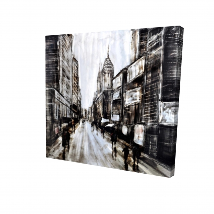 Rue grise achalandée