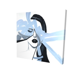 Canvas 36 x 36 - 3D - Abstract blue woman portrait