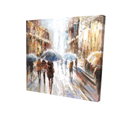 Abstract passersby in the city