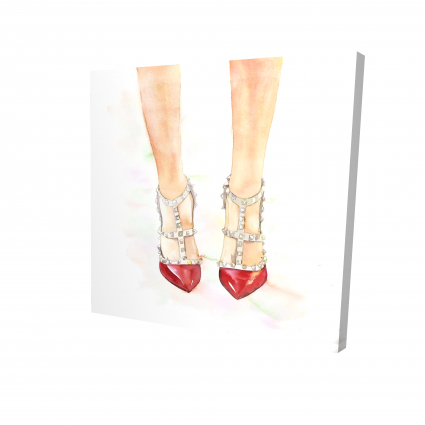 Talons hauts rouges cloutés