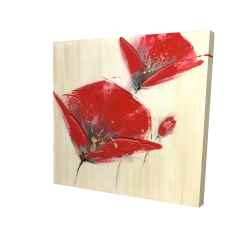 Trois fleurs rouges avec texture