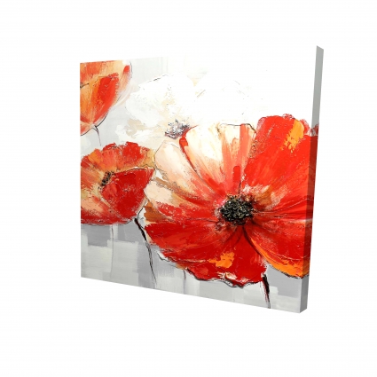 Fleurs sauvages rouges et abstraites
