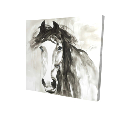 Canvas 24 x 24 - 3D - Beautiful wild horse