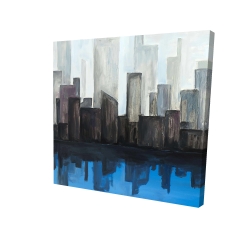 View of a blue city