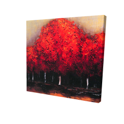 Canvas 48 x 48 - 3D - Red dark trees