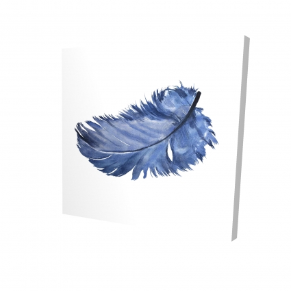 Watercolor blue feather