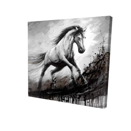 White horse in the wind