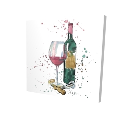 Canvas 48 x 48 - 3D - Bottle of red wine