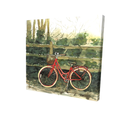 Randonnée dans les bois en bicyclette