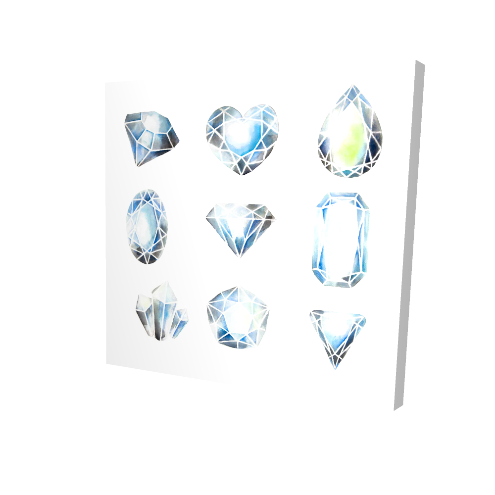 Canvas 24 x 24 - 3D - Crystals