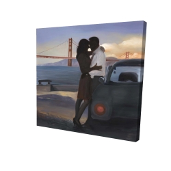 A loving couple in san francisco