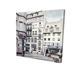 Toile 24 x 24 - 3D - Scène de rue en allemagne