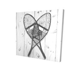 Vintage monochrome wood snowshoes