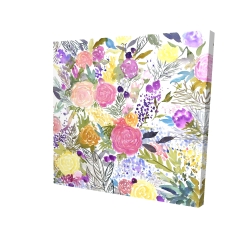Toile 24 x 24 - 3D - Ensemble de fleurs