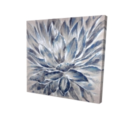 Canvas 24 x 24 - 3D - Blue and gray flower