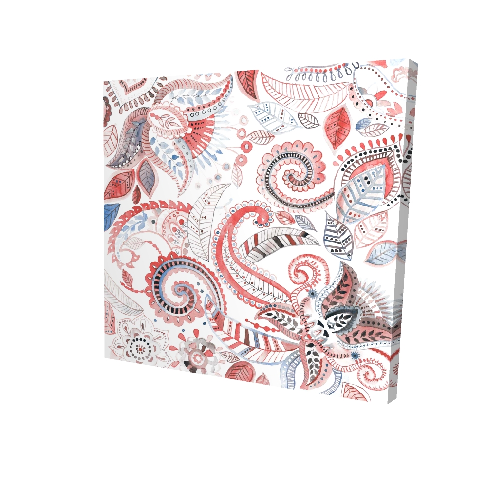 Canvas 24 x 24 - 3D - Paisley pattern