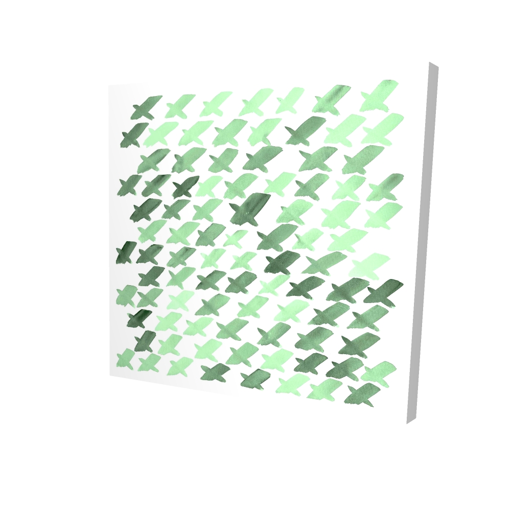 Canvas 24 x 24 - 3D - Green pattern x