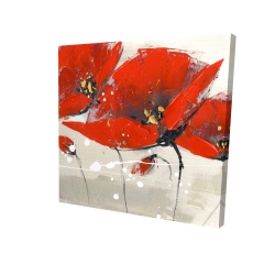 Canvas 48 x 48 - 3D - Red flowers with an handwritten typo