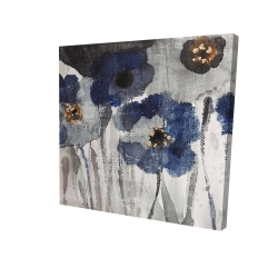 Canvas 36 x 36 - 3D - Blue blurry flowers