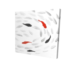 Canvas 36 x 36 - 3D - Swimming fish swirl