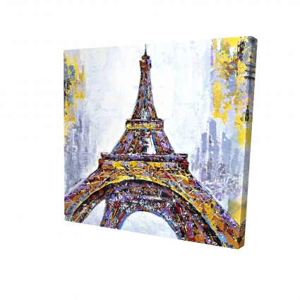 Abstract paint splash eiffel tower