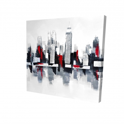Paysage urbain gris et rouge