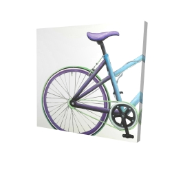 Canvas 24 x 24 - 3D - Blue and purple bike