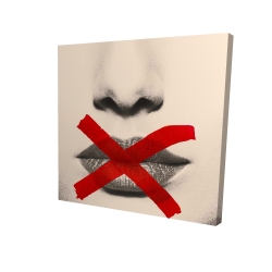 Canvas 48 x 48 - 3D - Grayscale lips with a red x