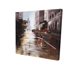 Canvas 48 x 48 - 3D - Morning street scene