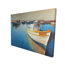 Canvas 36 x 48 - 3D - Fishing boats at the marina