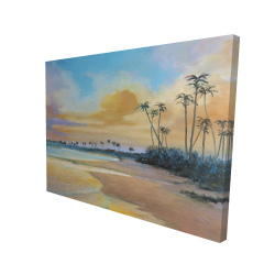 Canvas 36 x 48 - 3D - Sunset by the sea