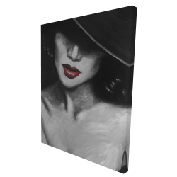 Canvas 36 x 48 - 3D - Mysterious red lips lady