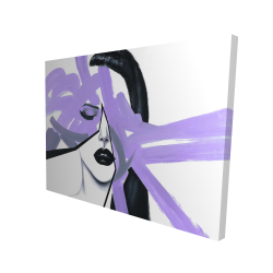Portrait de femme mauve et abstrait
