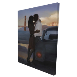 A loving couple in san francisco