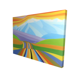 Canvas 36 x 48 - 3D - Mountain road multicolored