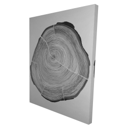 Canvas 36 x 48 - 3D - Grayscale wood log