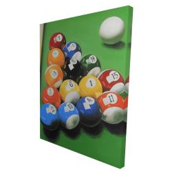 Canvas 36 x 48 - 3D - Pool table with ball formation