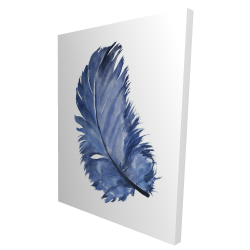 Plume bleue à l'aquarelle