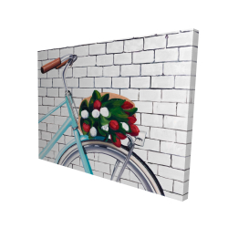 Bicycle with a bouquet of tulips