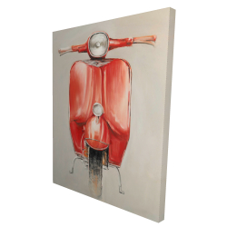 Canvas 36 x 48 - 3D - Small red moped