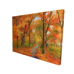 Canvas 36 x 48 - 3D - Autumn trail in the forest