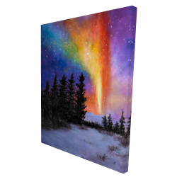 Aurora borealis in the forest