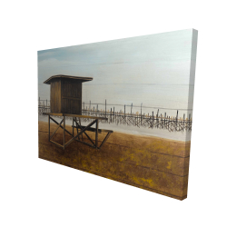 Canvas 36 x 48 - 3D - Newport beach lifeguard tower