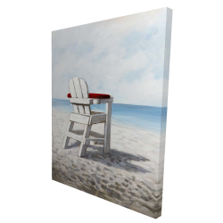 Canvas 36 x 48 - 3D - White beach chair